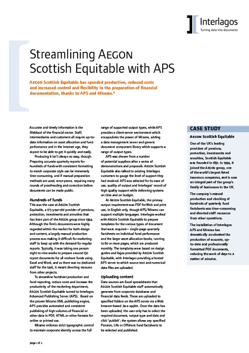 Aegon Scottish Equitable case study